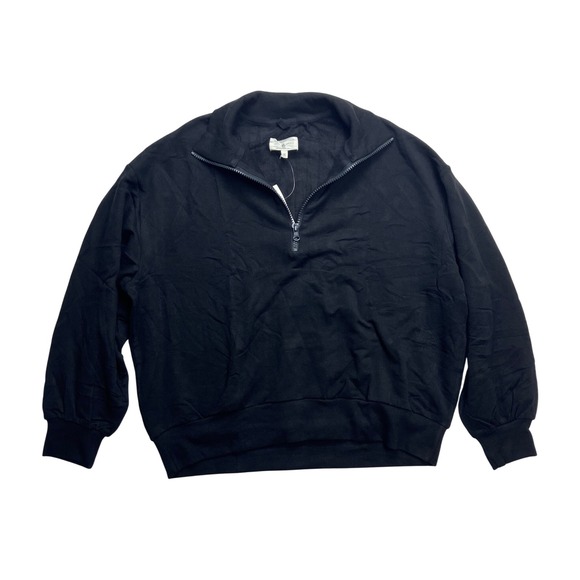 Lou & Grey Tops - LOU & GREY Black Signature Soft Plush Quarter Zip Sweatshirt Women's Medium new